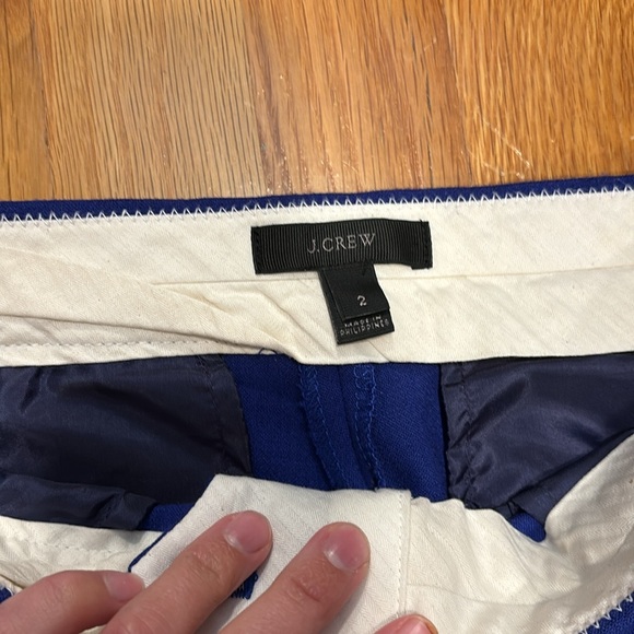 Size 2 J. Crew Cobalt Blue Cropped tailored pant - Picture 2 of 4